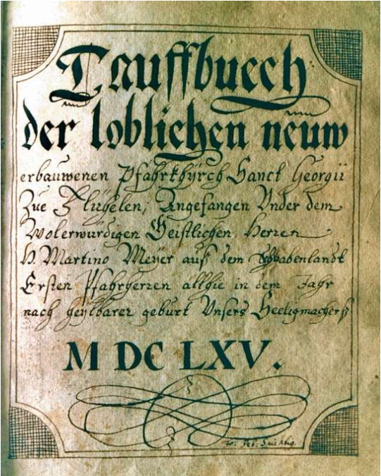 Taufbuch von Flüelen 1665 (Foto: M. Muheim)